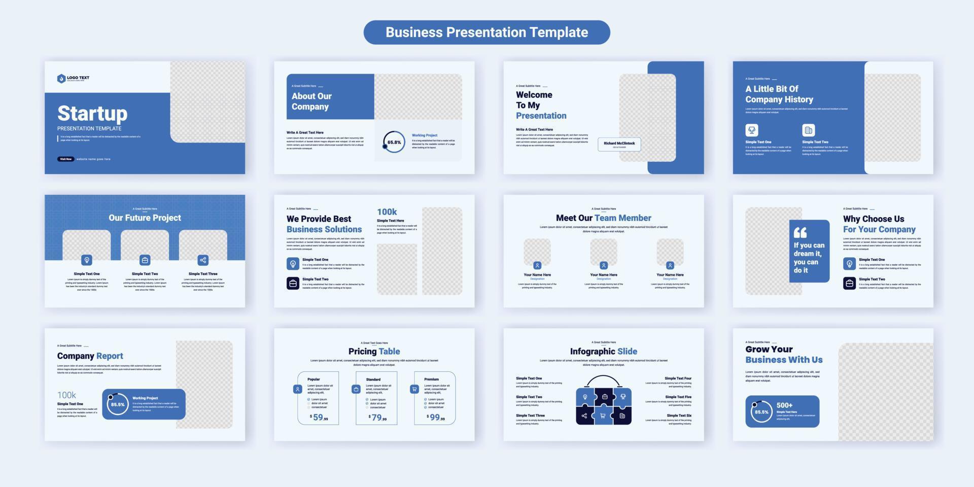 design de modelo de slides de apresentação de negócios criativos. use para fundo de apresentação moderno, design de brochura, controle deslizante da web, página de destino, relatório anual, perfil da empresa vetor