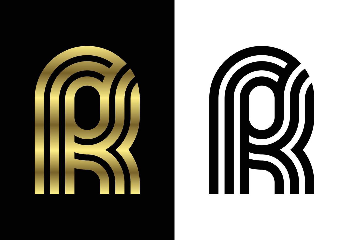 letra de linha personalizada de luxo r, símbolo gráfico do alfabeto para identidade de negócios corporativos vetor