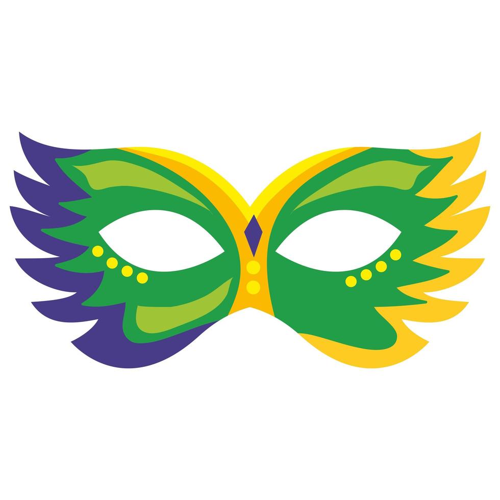 máscara verde carnaval vetor