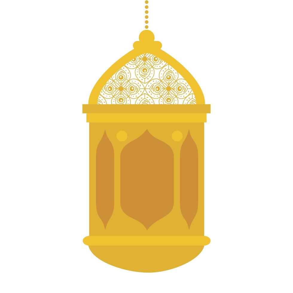 lanterna ramadan kareem pendurada, lanterna dourada pendurada no fundo branco vetor