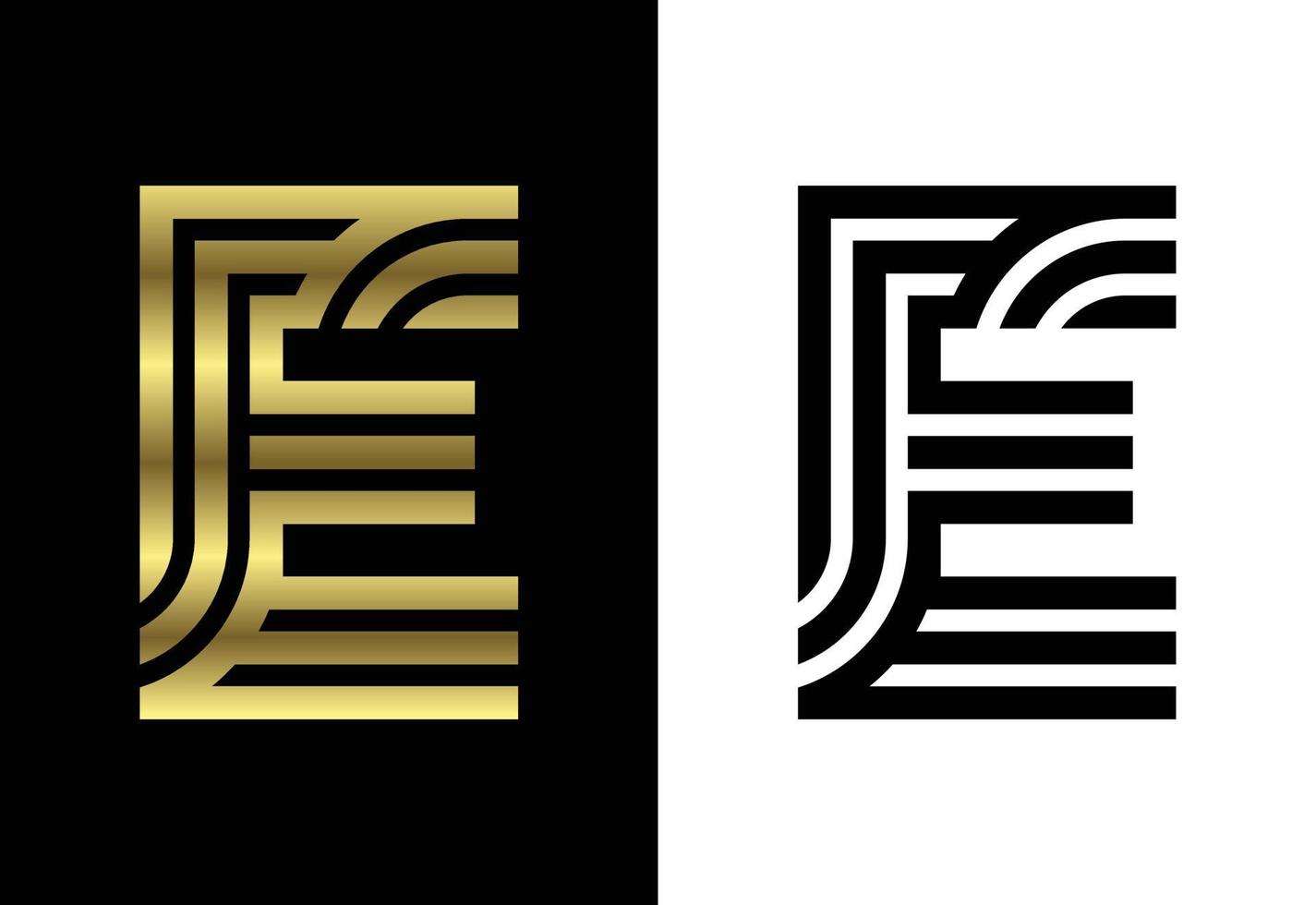 letra de linha personalizada de luxo e, símbolo gráfico do alfabeto para identidade de negócios corporativos vetor