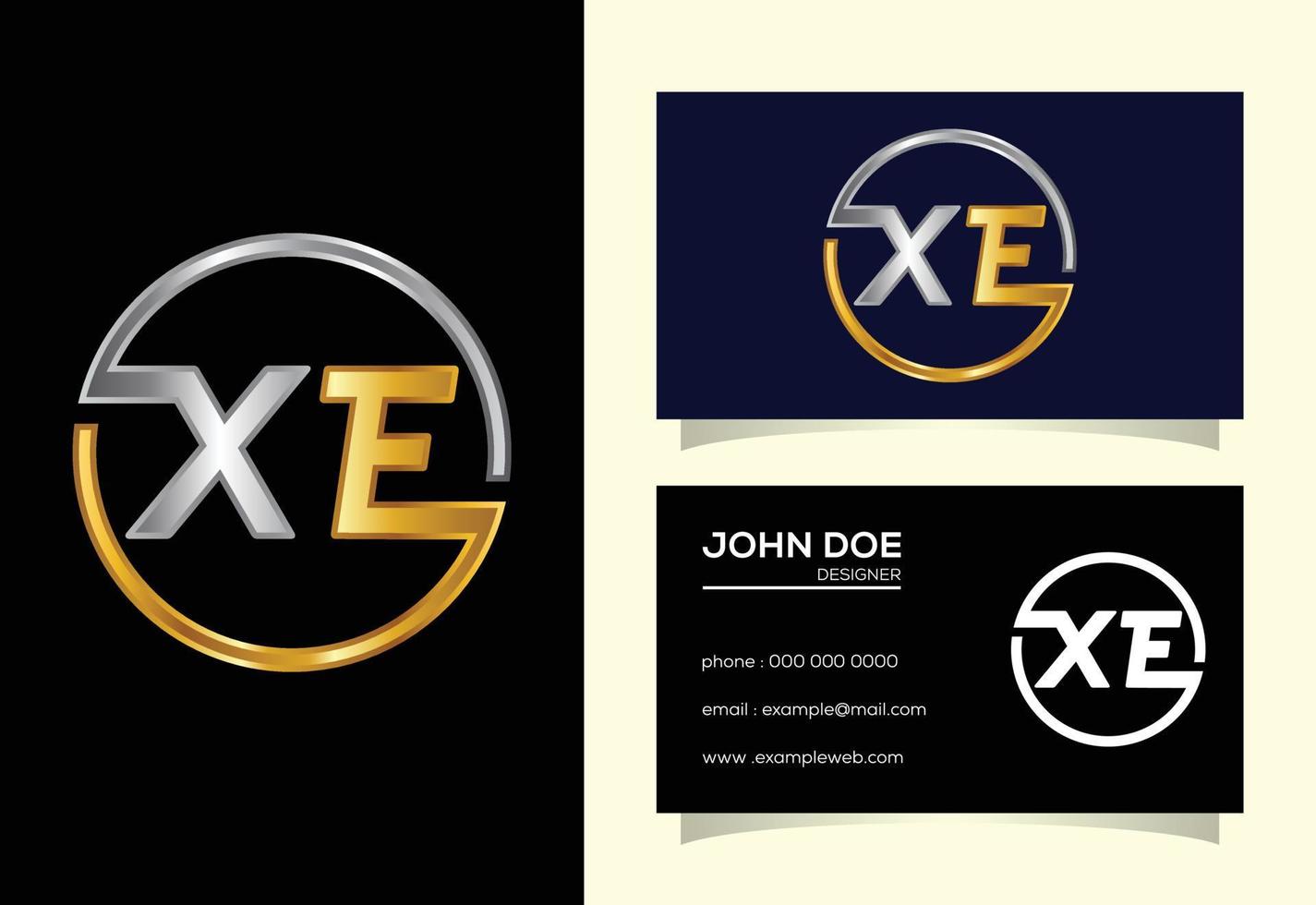 modelo de vetor de design de logotipo inicial monograma carta xe. símbolo do alfabeto gráfico para identidade de negócios corporativos