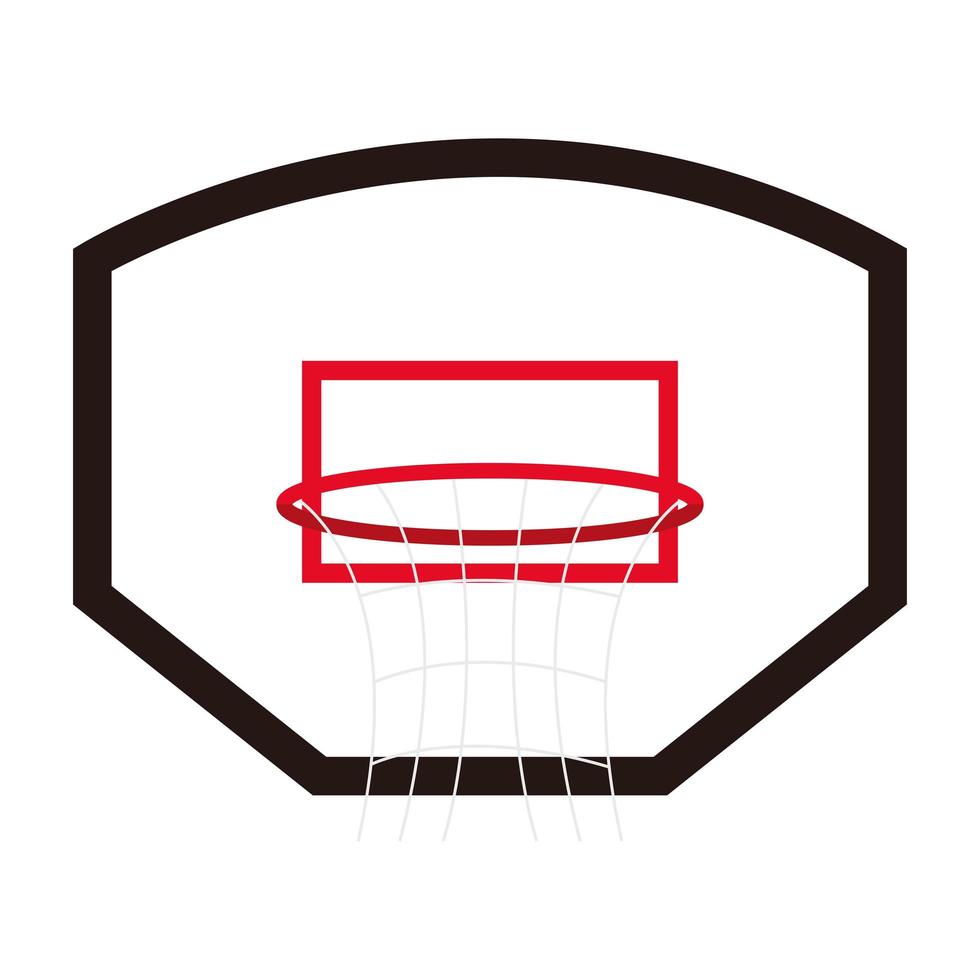 ícone de cesta de basquete em fundo branco vetor