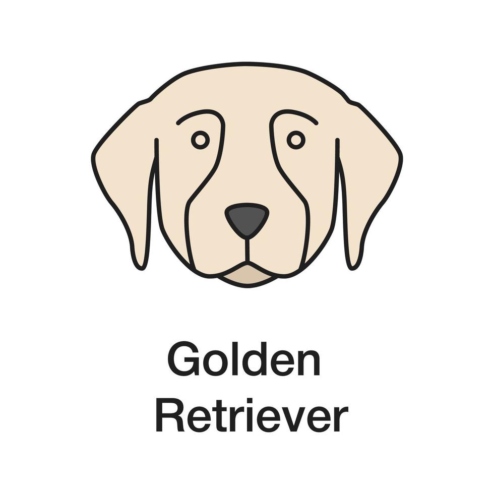 ícone de cor golden retriever. raça de cão-guia. ilustração vetorial isolada vetor
