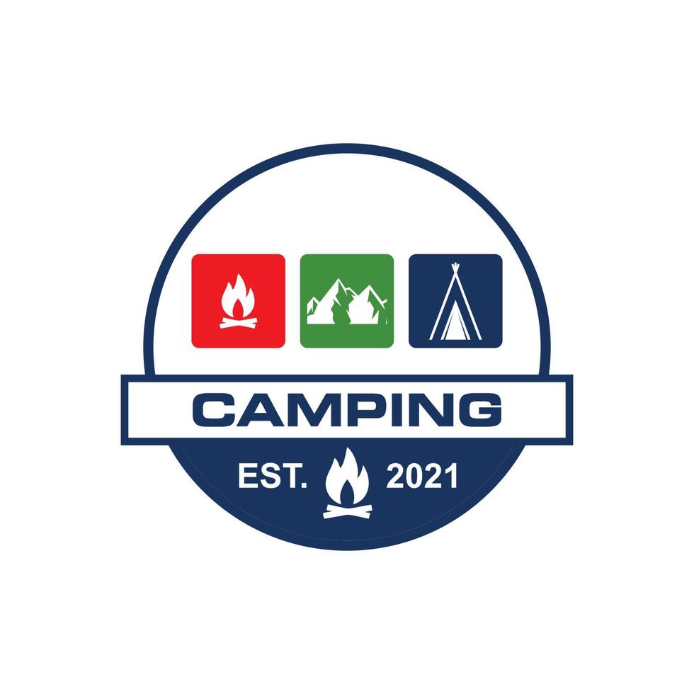 logotipo de acampamento, vetor de logotipo de aventura