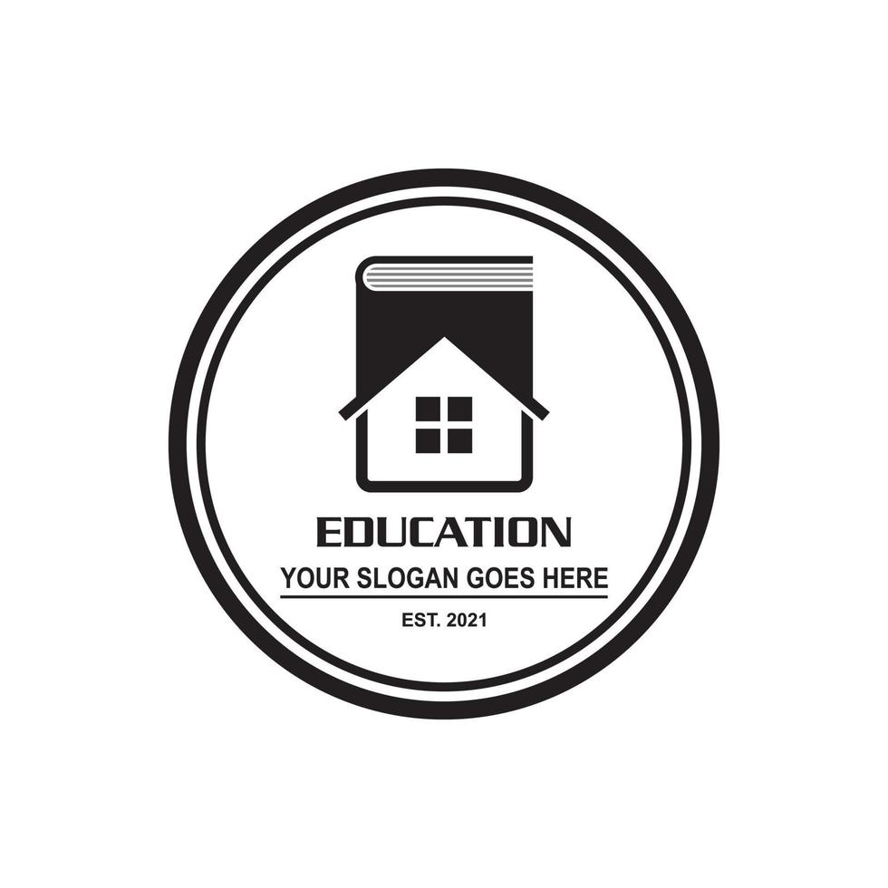 vetor de casa do livro, logotipo de educação