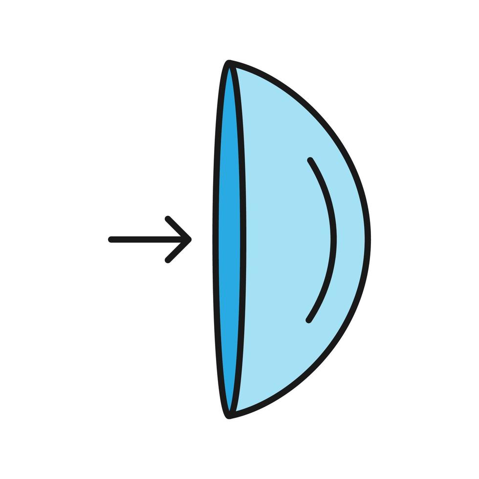 lentes de contato com os olhos, removendo o ícone de cor de instrução. ilustração vetorial isolada vetor