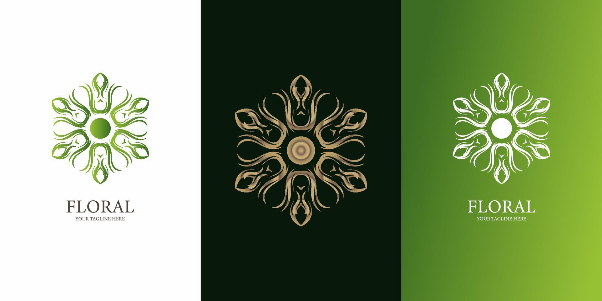 design de modelo de logotipo de flor ou ornamento. vetor