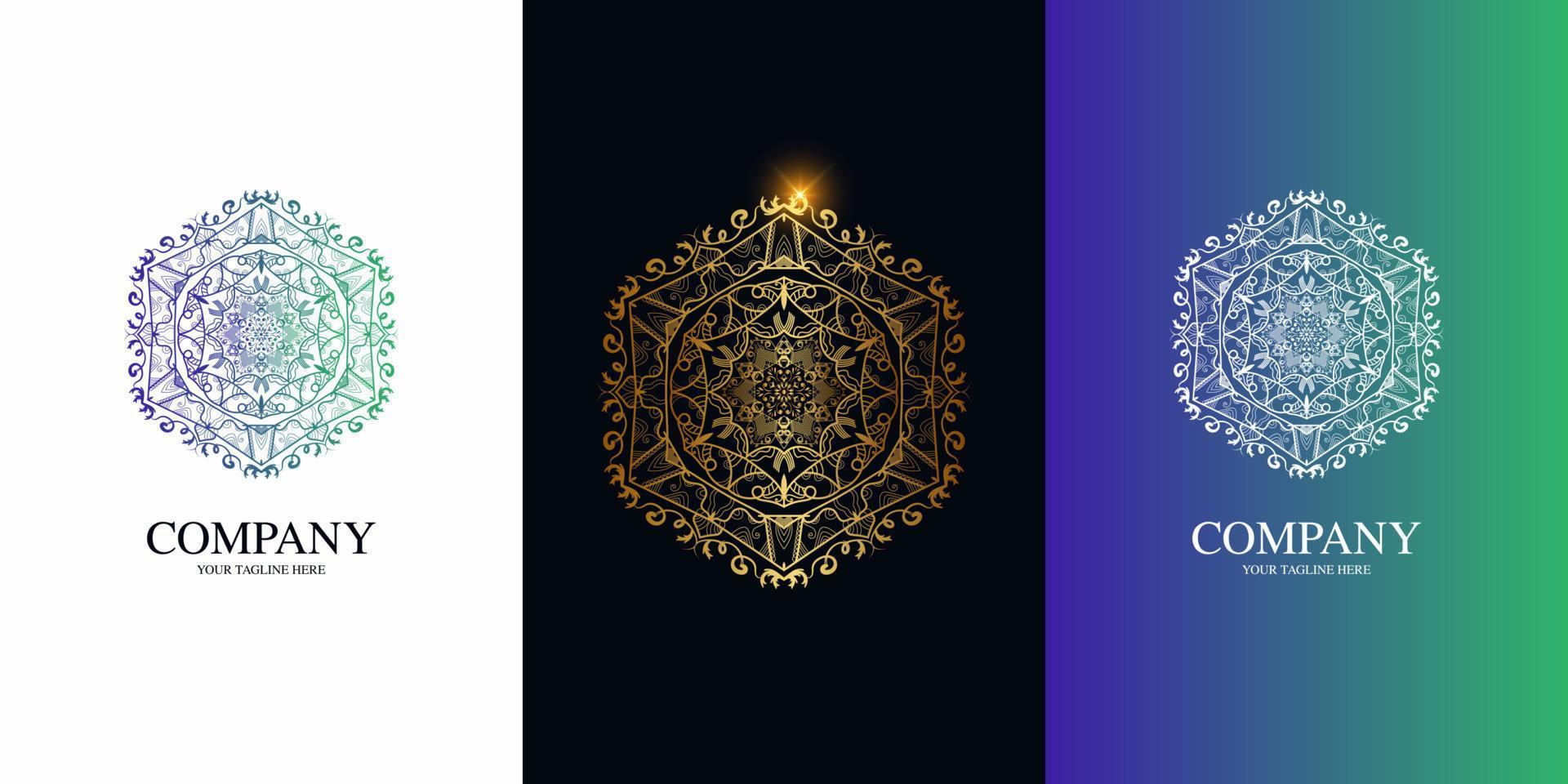 design de modelo de logotipo de mandala ou ornamento. vetor