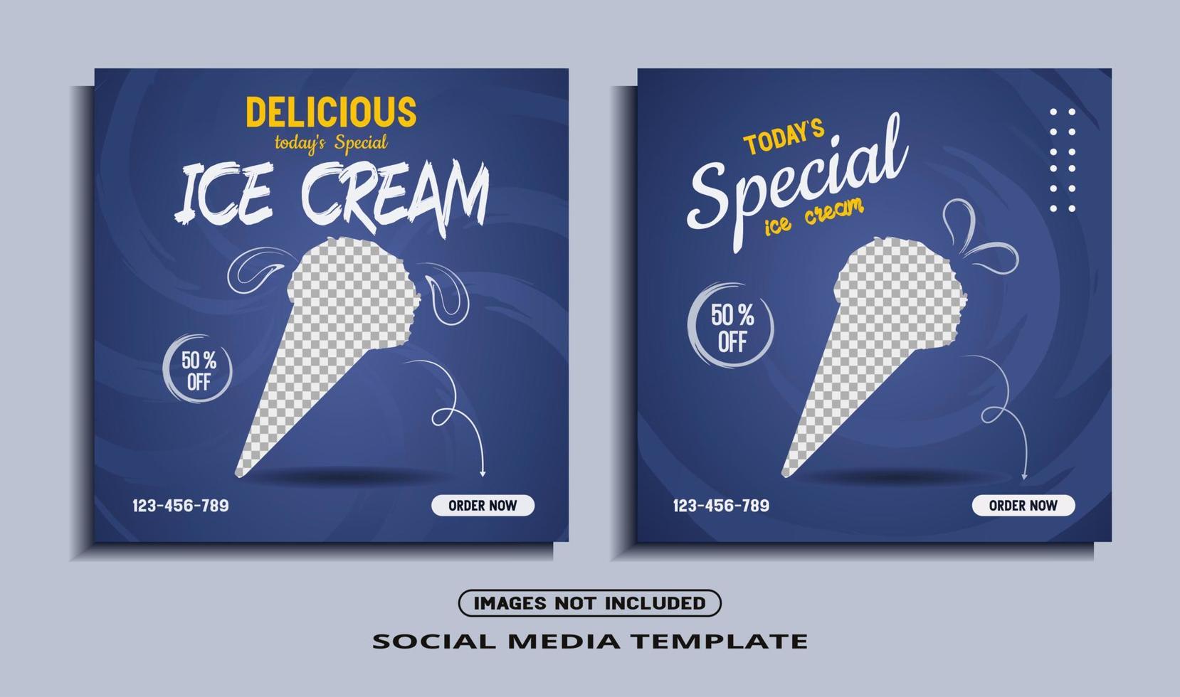 modelo de postagem de mídia social de sorvete vetor