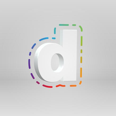 Caráter 3D de um fontset com fundo colorido, vetor illustartion