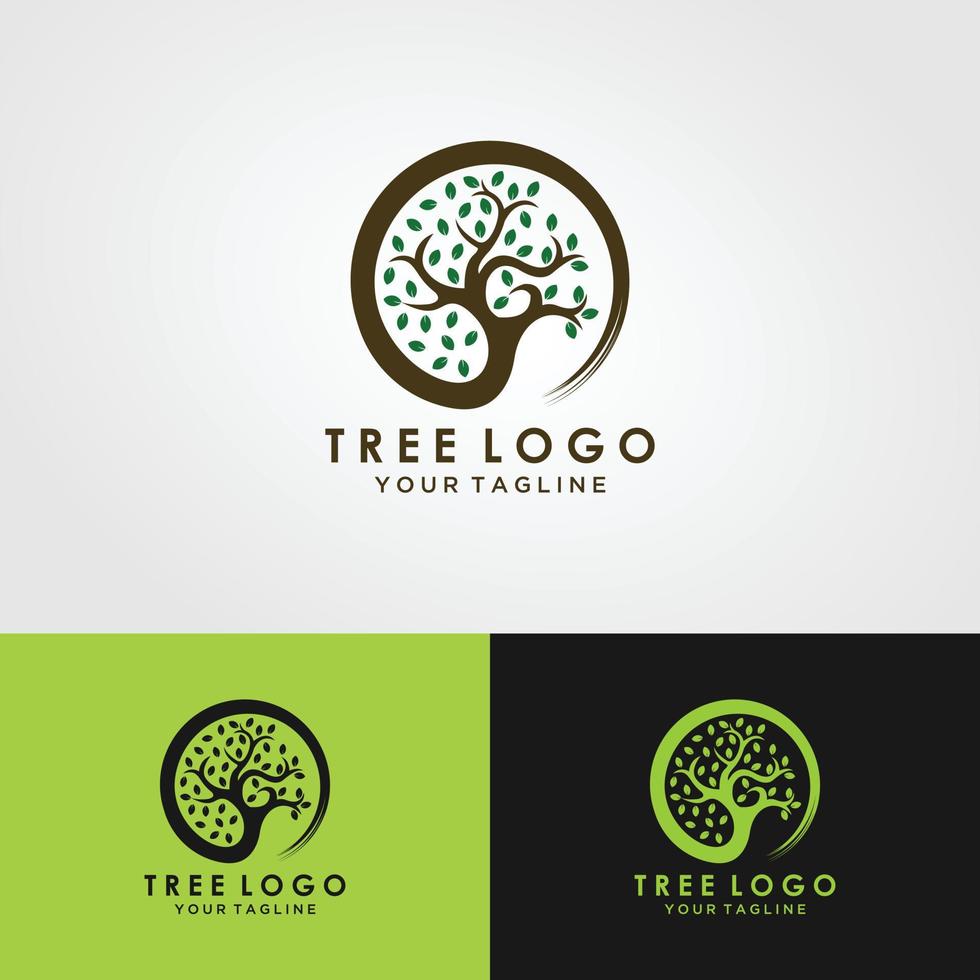 mobileroot da ilustração do logotipo da árvore. silhueta vetorial de uma árvore, design de logotipo de árvore vibrante abstrato, vetor de raiz - inspiração de design de logotipo de árvore da vida isolada no fundo branco.