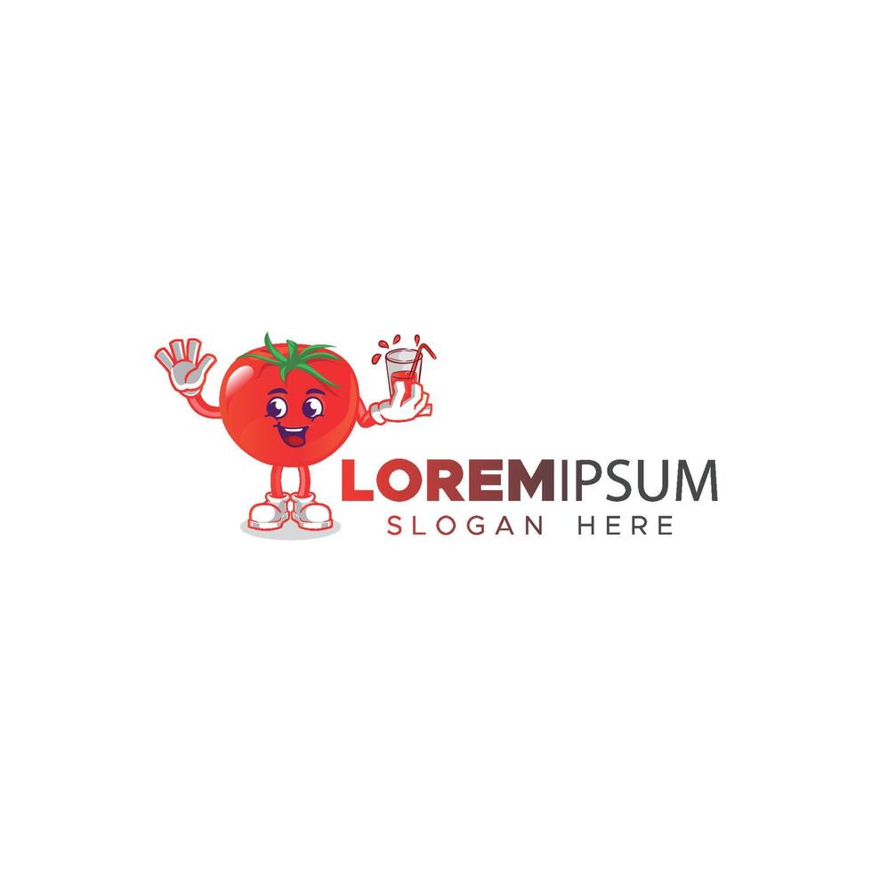 logotipo de mascote de tomate vetor