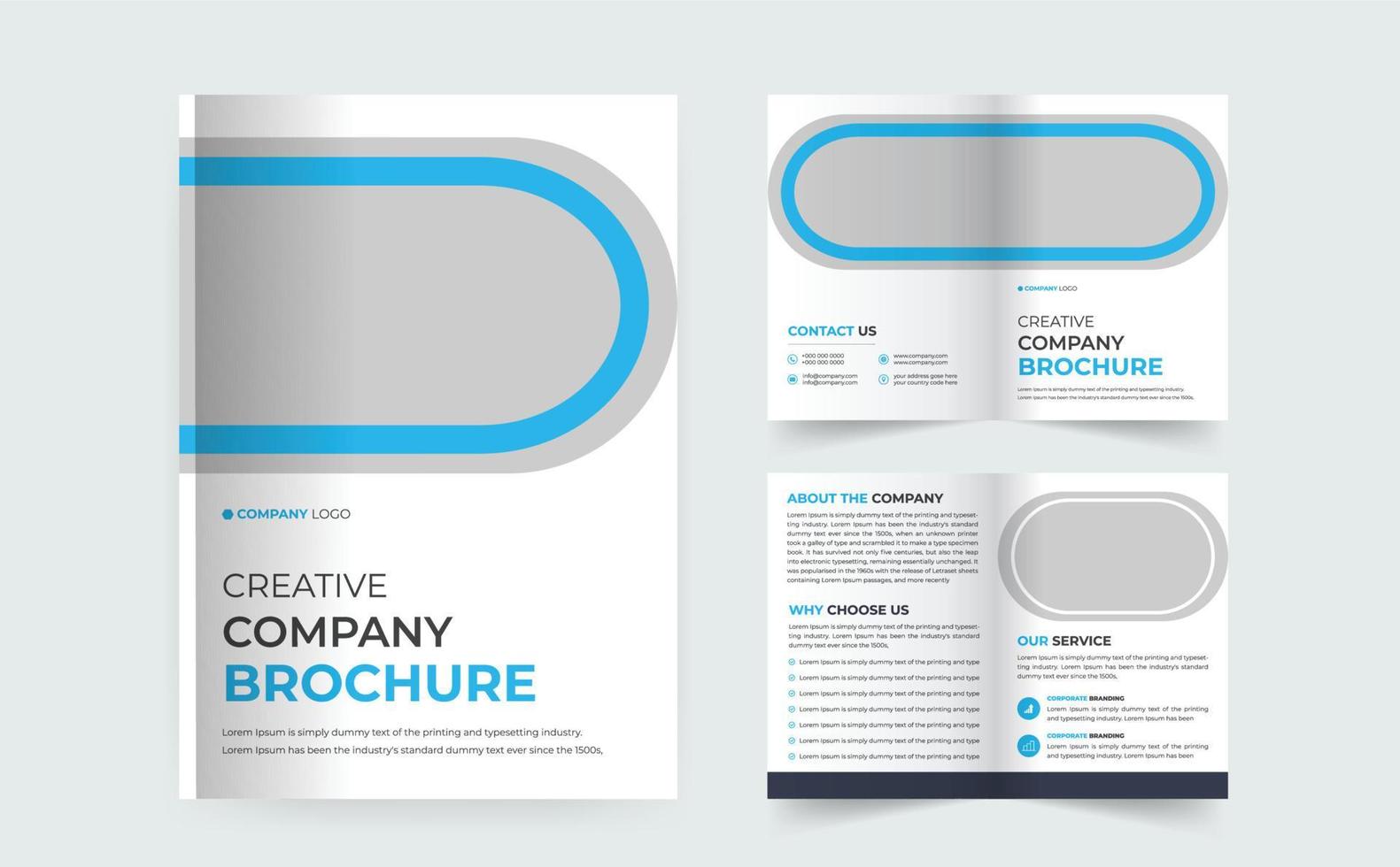 modelo de design de folheto bifold de negócios corporativos criativos modernos 4pg vetor