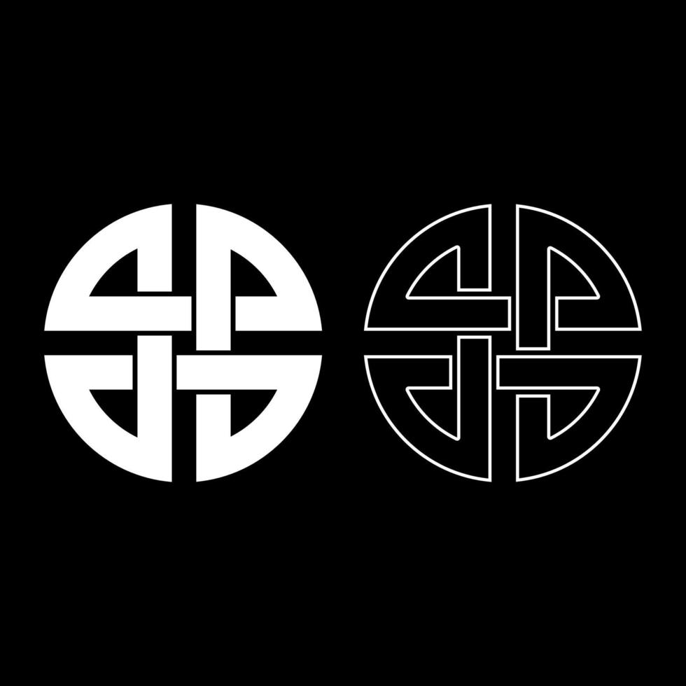 símbolo de escudo de nó de proteção símbolo antigo conjunto de ícones de ilustração vetorial de cor branca imagem de estilo plano vetor