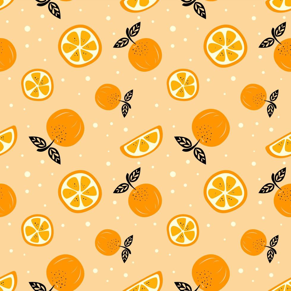 fruta laranja sem costura de fundo vetor