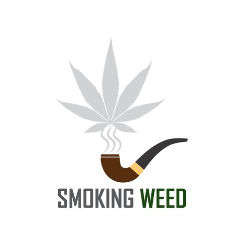 Marijuana Ganja Weed ícone de fumo no fundo branco vetor