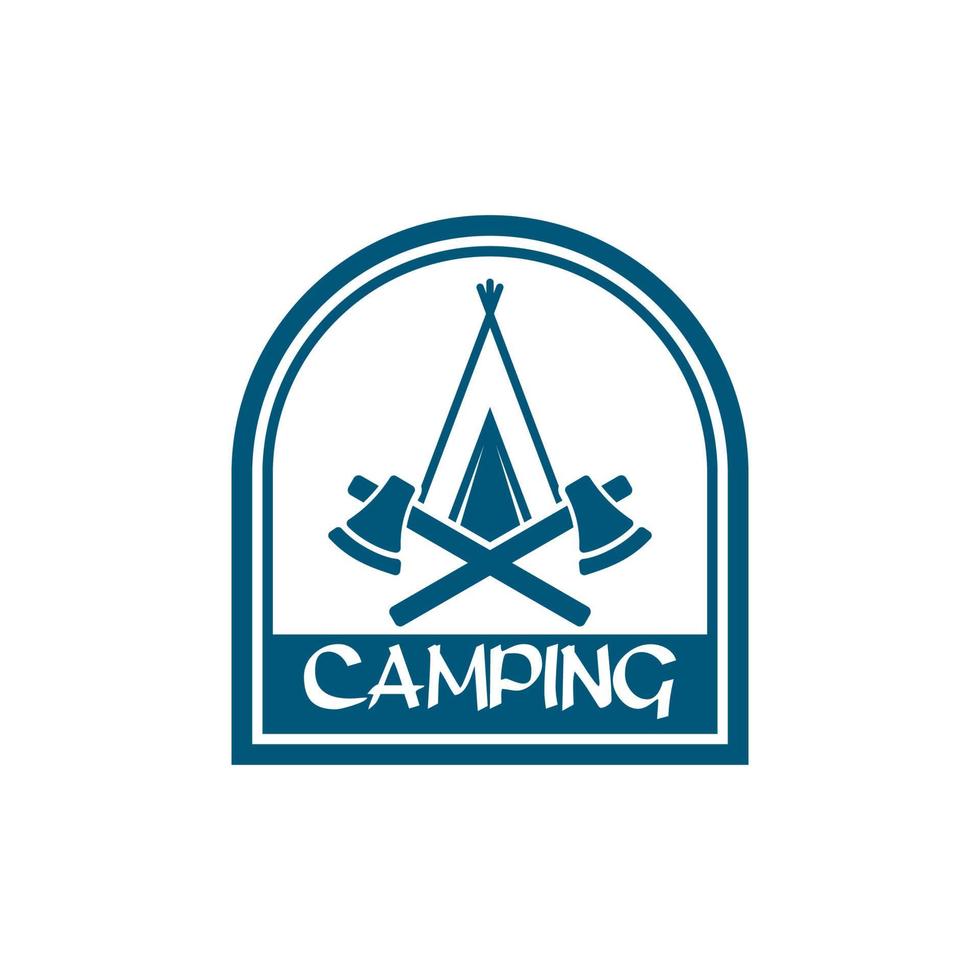 logotipo de acampamento, vetor de logotipo de aventura