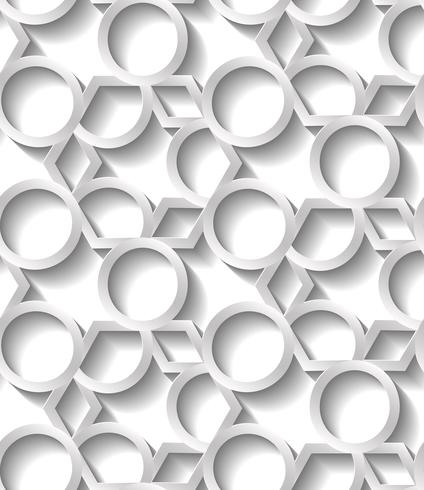 Teste padrão geométrico abstrato sem emenda, papel de parede futurista da beira do prame, superfície cinzenta da telha 3d. vetor