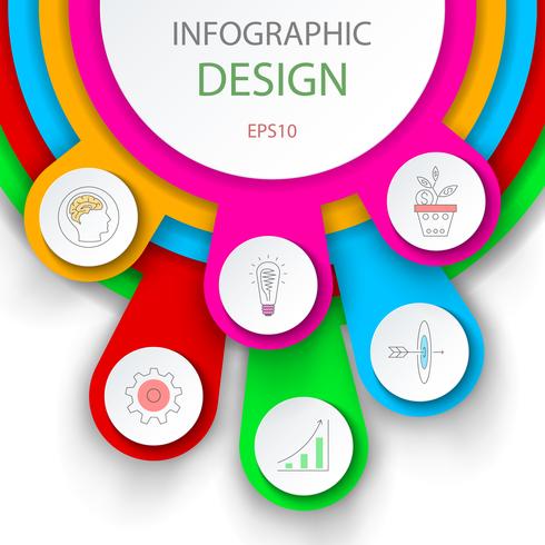 Modelo de opções do número de infográficos abstratos. vetor