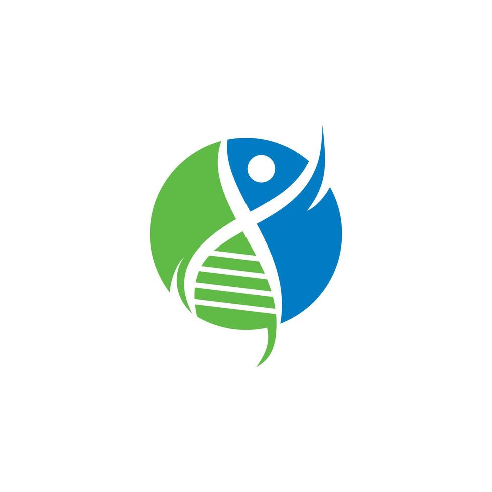 logotipo saudável de dna, logotipo de cuidados de dna vetor