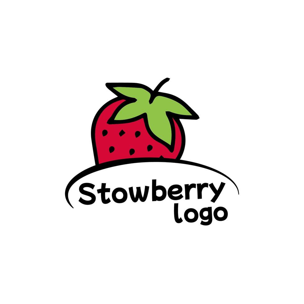 modelo de frutas de ilustração vetorial de logotipo de morango vetor