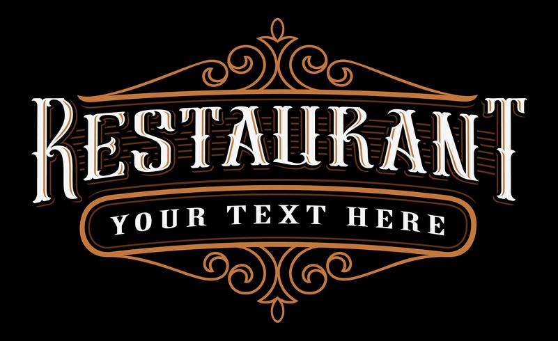 Restaurante Vintage Lettering vetor