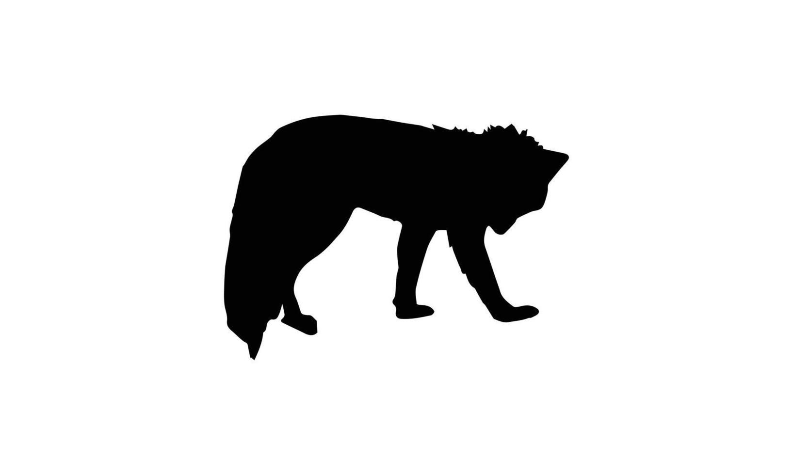 desenho de ilustração vetorial de silhueta de lobo vetor