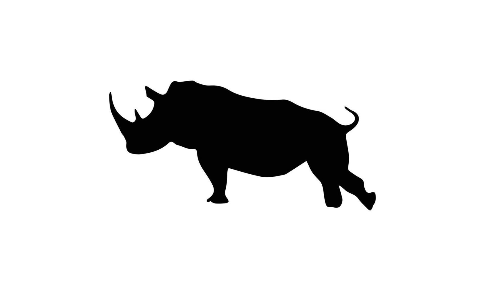 desenho de ilustração vetorial silhueta de rinoceronte vetor