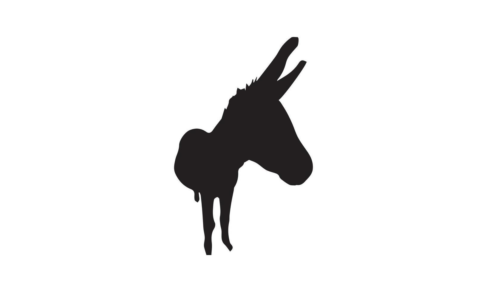 design de ilustração vetorial de silhueta de burro vetor