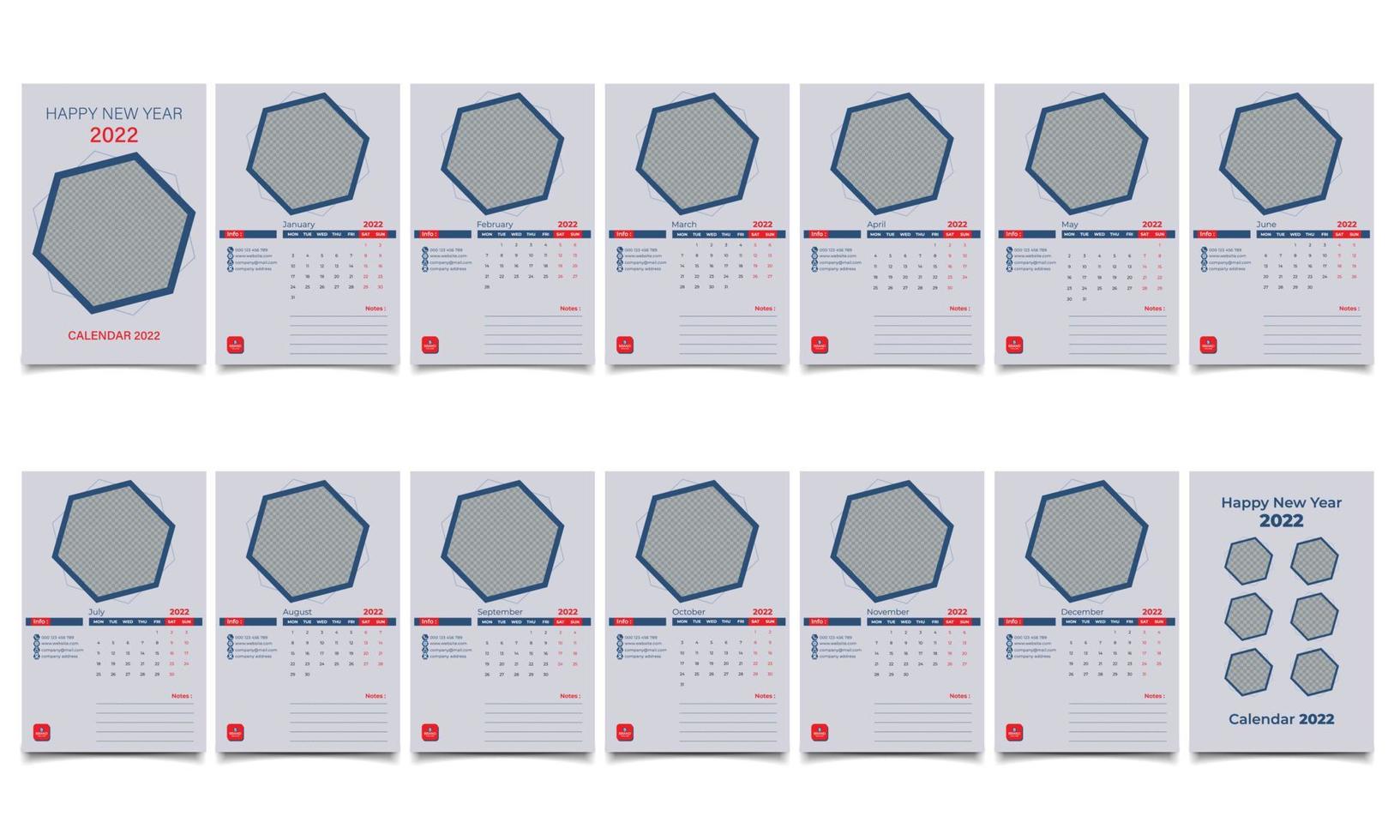 modelo de design de calendário. design de calendário de mesa ou mesa. vetor