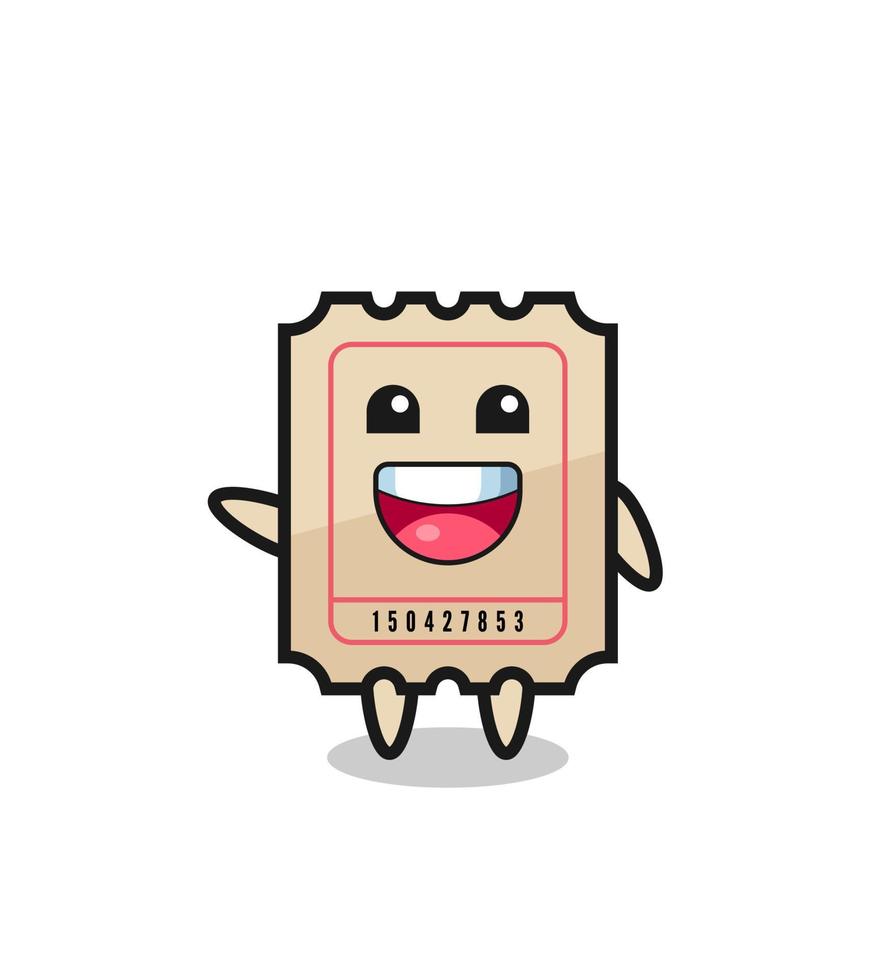 personagem de mascote bonito de bilhete feliz vetor