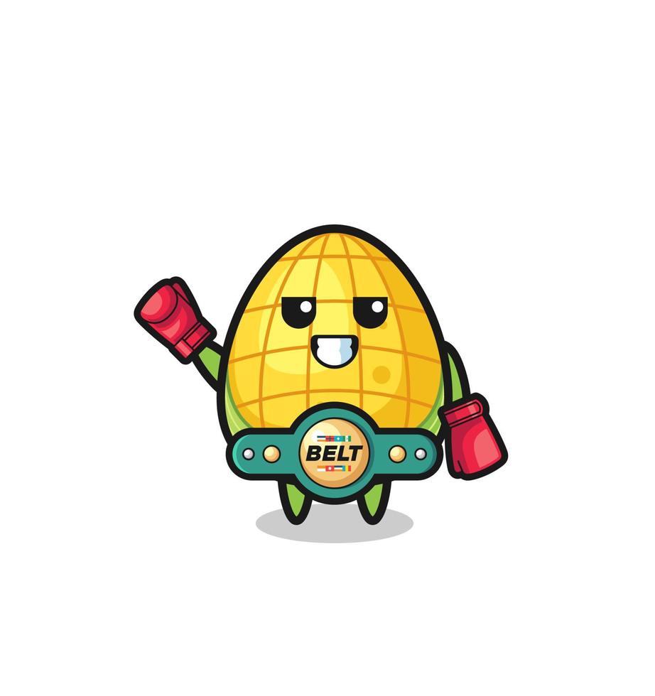 personagem de mascote de boxer de milho vetor