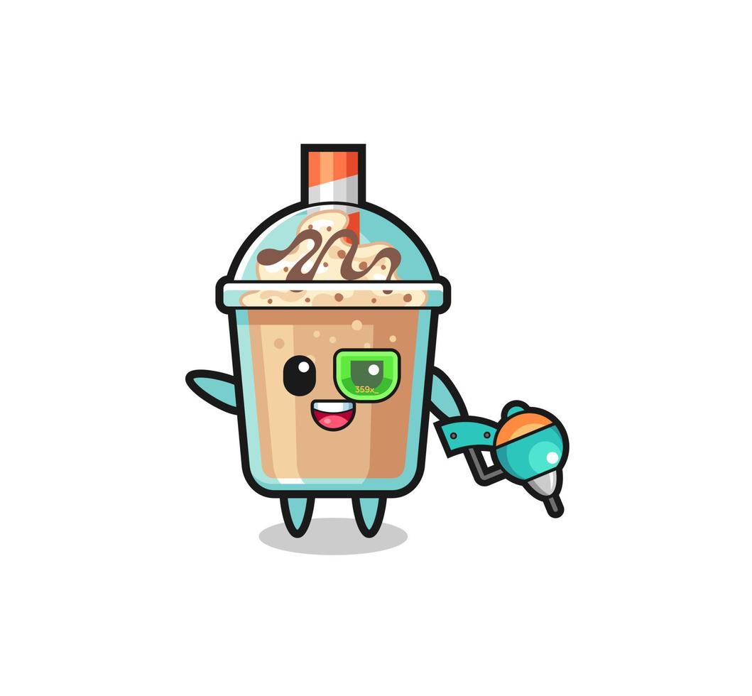 desenho de milkshake como futuro mascote guerreiro vetor