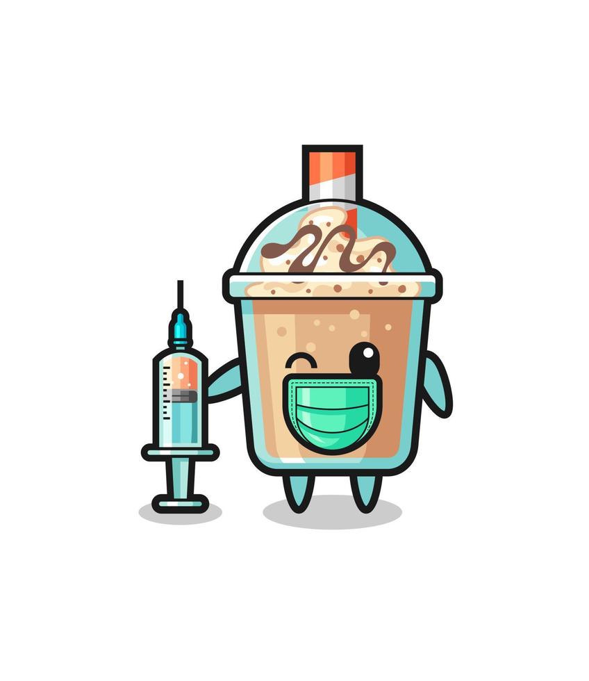 Milkshake mascote como vacinador vetor