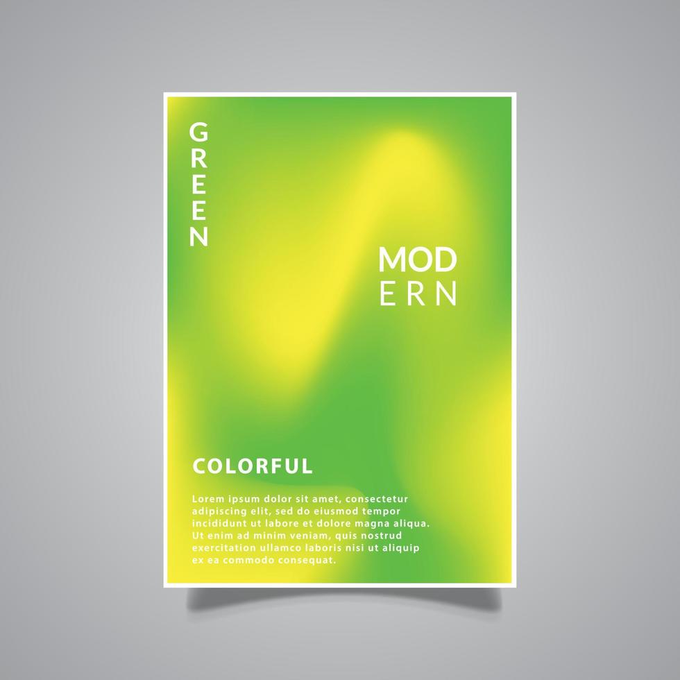 malha de gradação abstrata verde amarelo capa modelo design gráfico de vetor