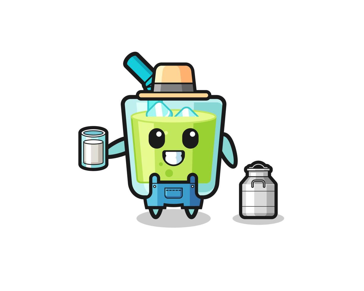 desenho de suco de melão como o produtor de leite vetor