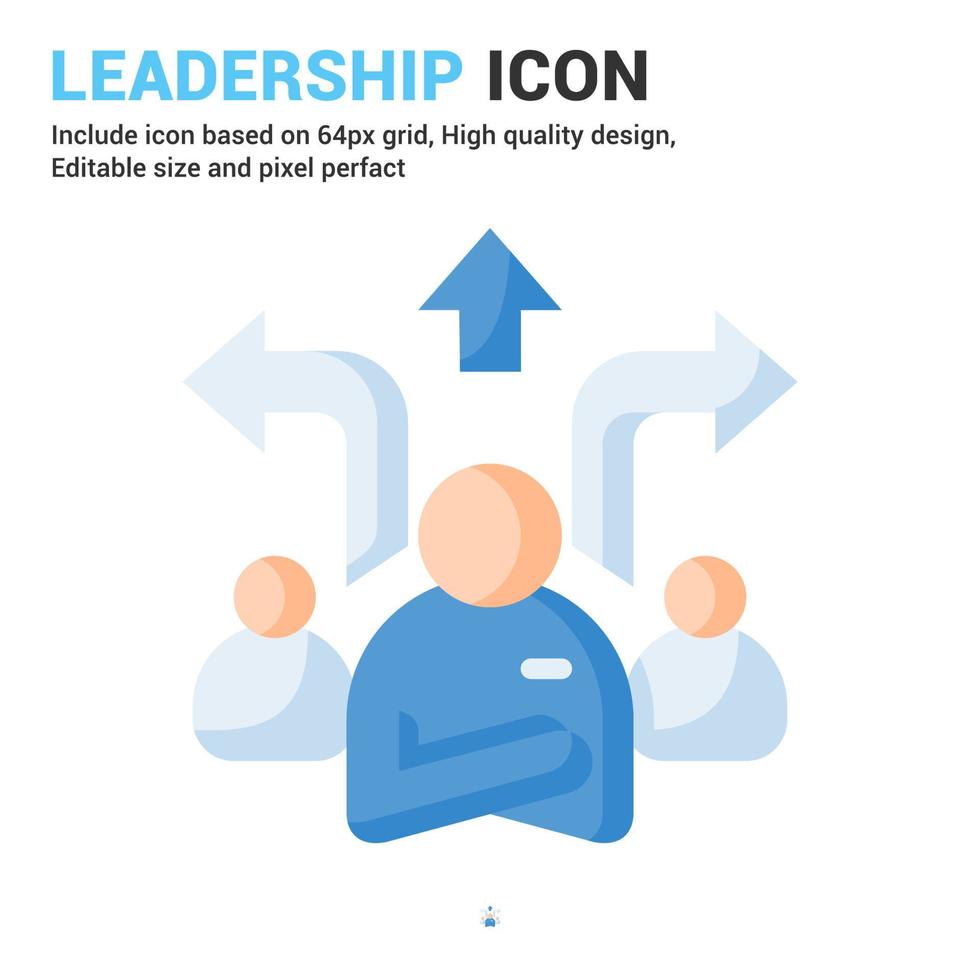 vetor de ícone de liderança com estilo de contorno isolado no fundo branco. ilustração vetorial líder sinal símbolo ícone conceito para negócios digitais, finanças, indústria, empresa, aplicativos e todos os projetos