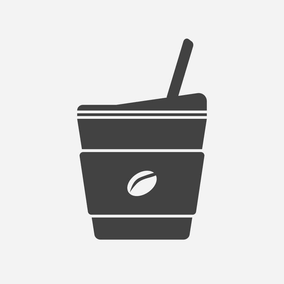 ícone de vetor de bebida quente de xícara de café. beba morno xícara café simples isolado pictograma.