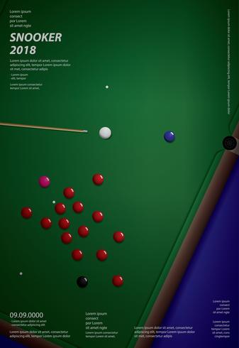 Snooker Championship Poster Design Template Ilustração Vetor