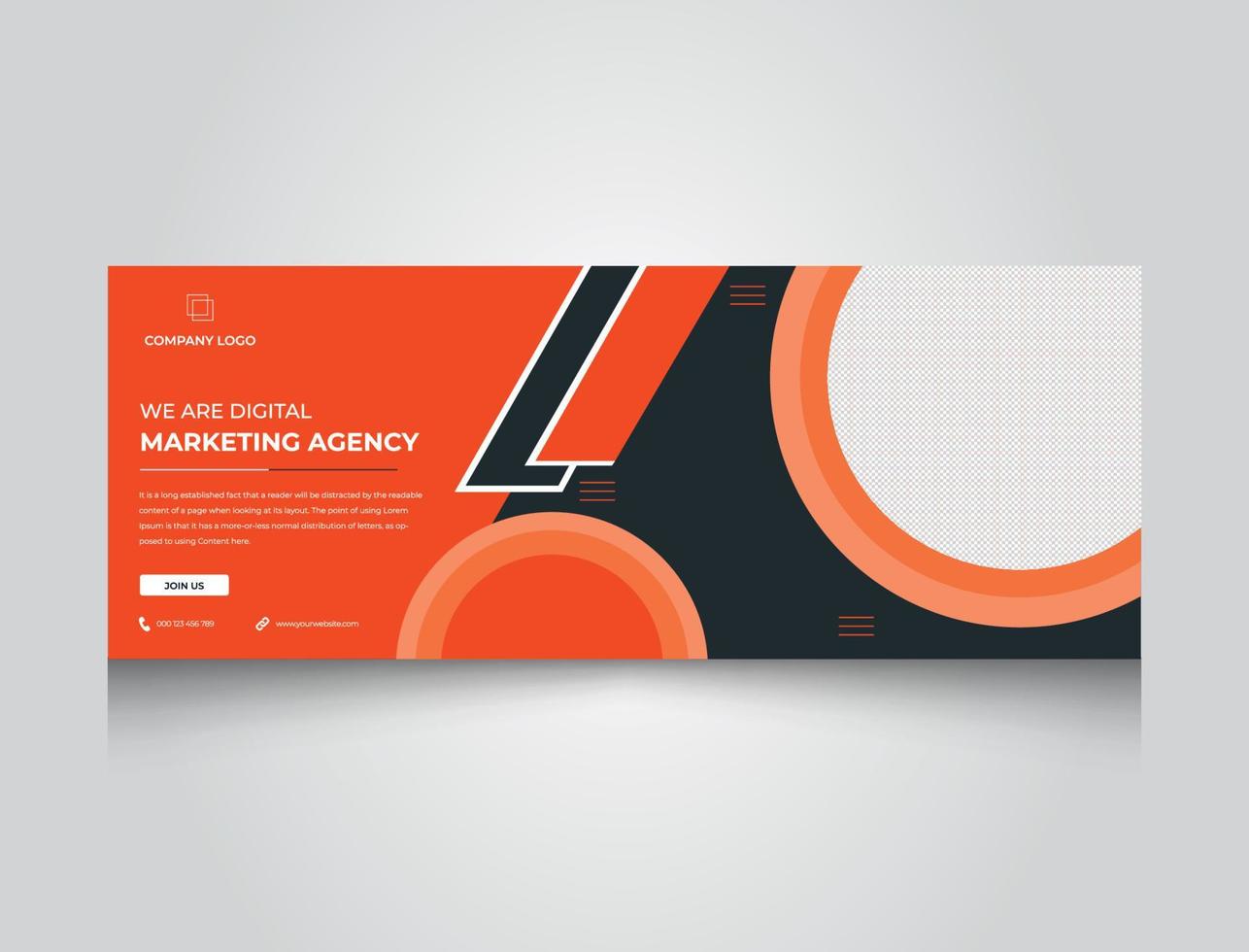 somos design de banner de site de agência de marketing digital vetor