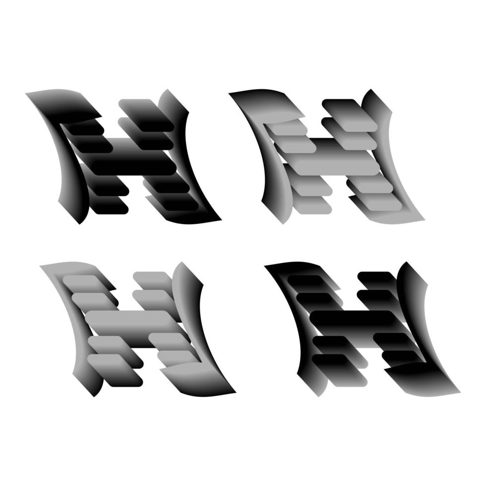 3D letra h logotipo. perfeito para camisetas e assim por diante. vetor