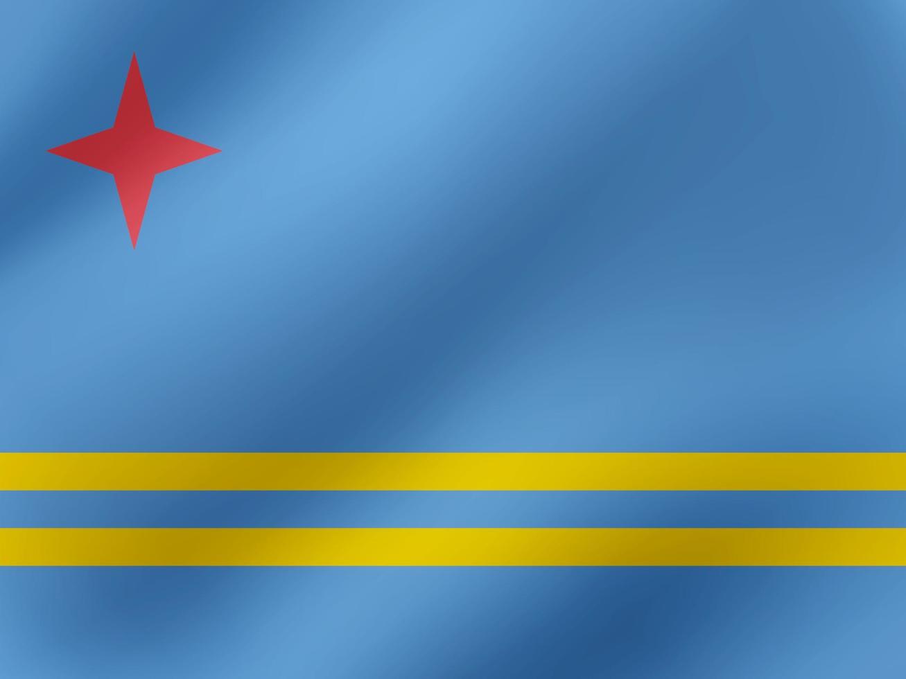 ilustração ondulada realista vetorial do design da bandeira de aruba vetor