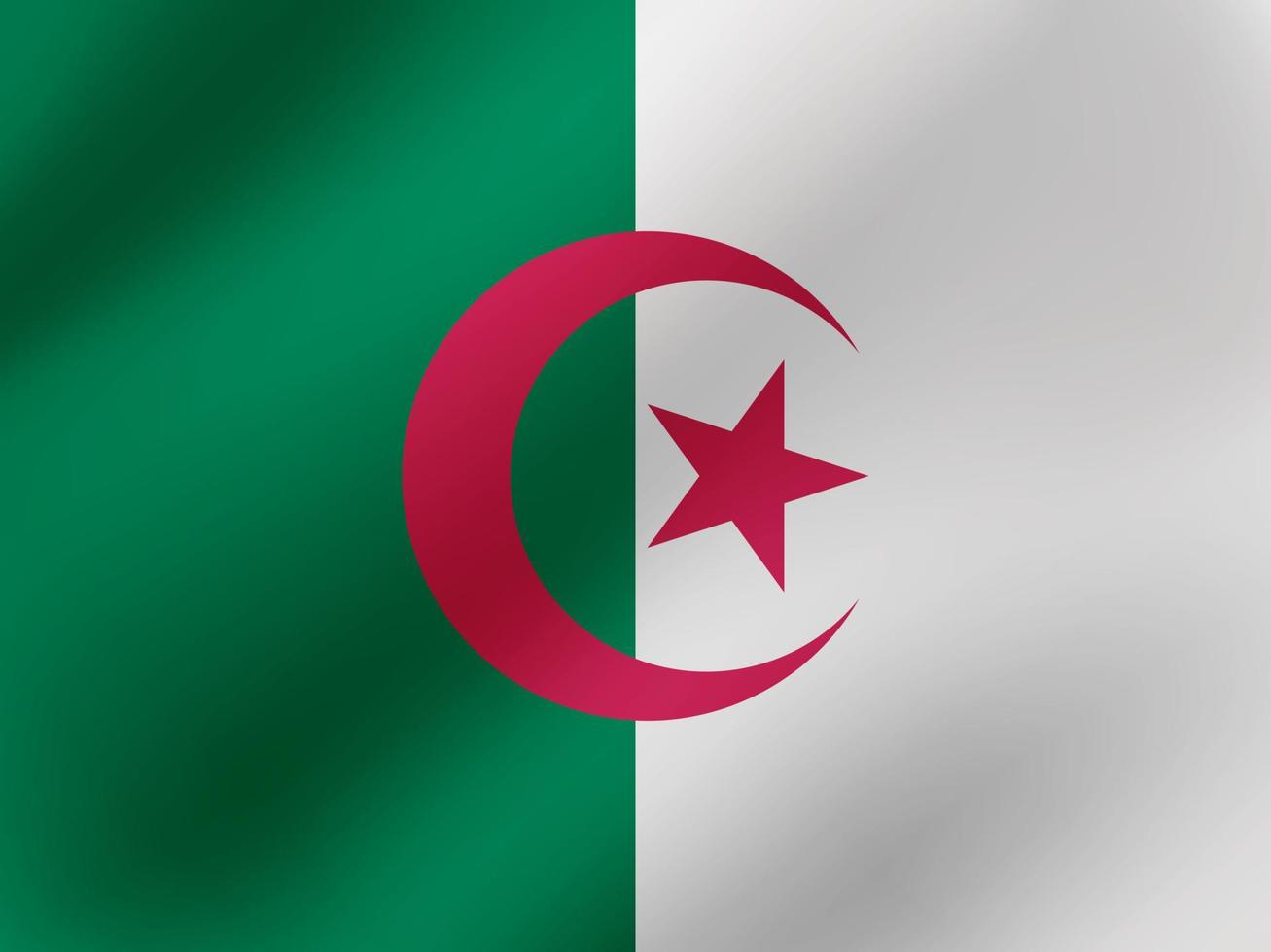 ilustração ondulada realista vetorial do design da bandeira da argélia vetor
