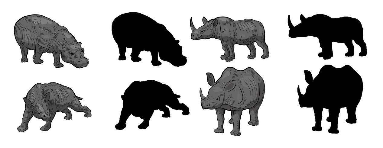 Rinocerontes silhueta vetor