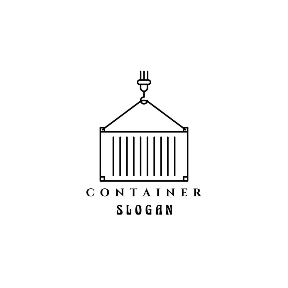 logotipo de ícone de arte de linha de contêiner design de ilustração vetorial minimalista vetor