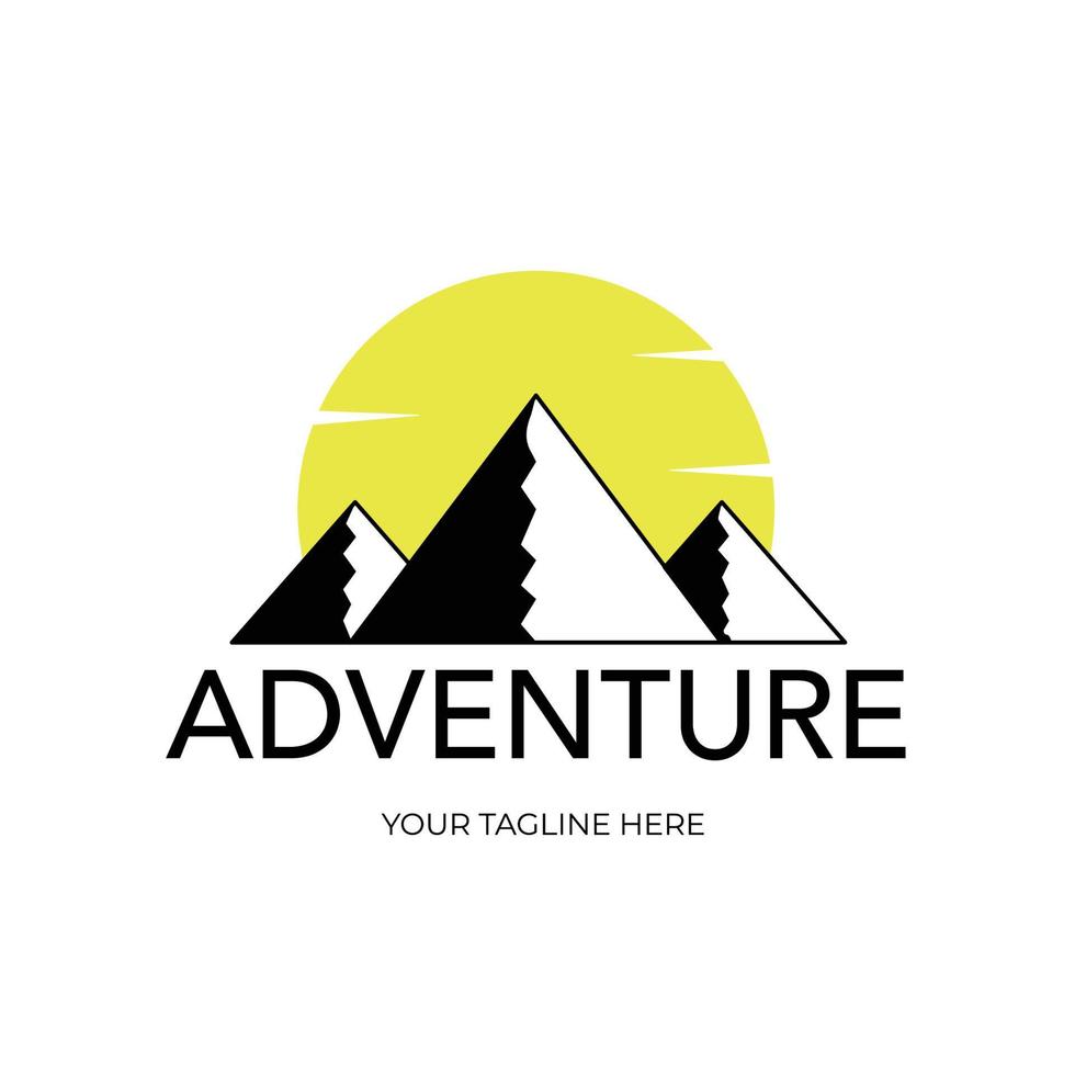 design de ilustração vetorial de logotipo minimalista de arte de linha de aventura vetor