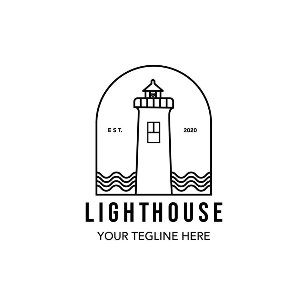 logotipo de design de vetor de ilustração de torre de farol