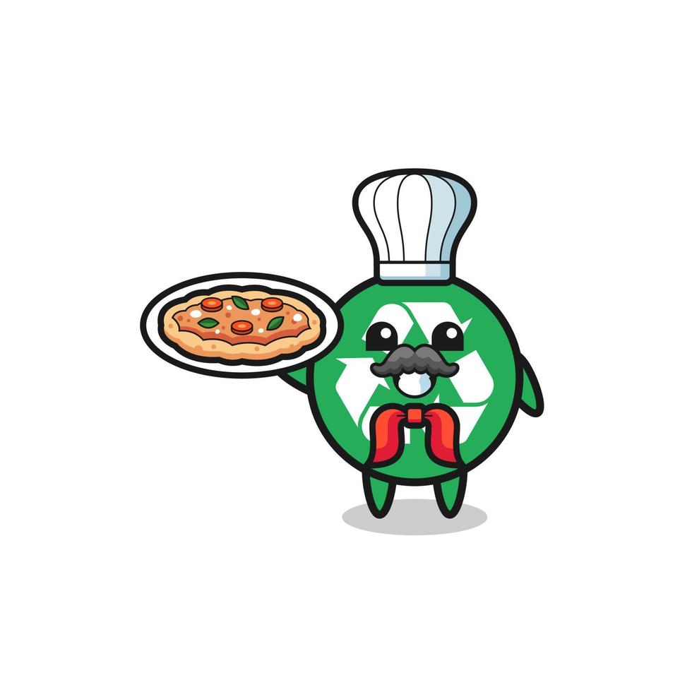 personagem de reciclagem como mascote do chef italiano vetor