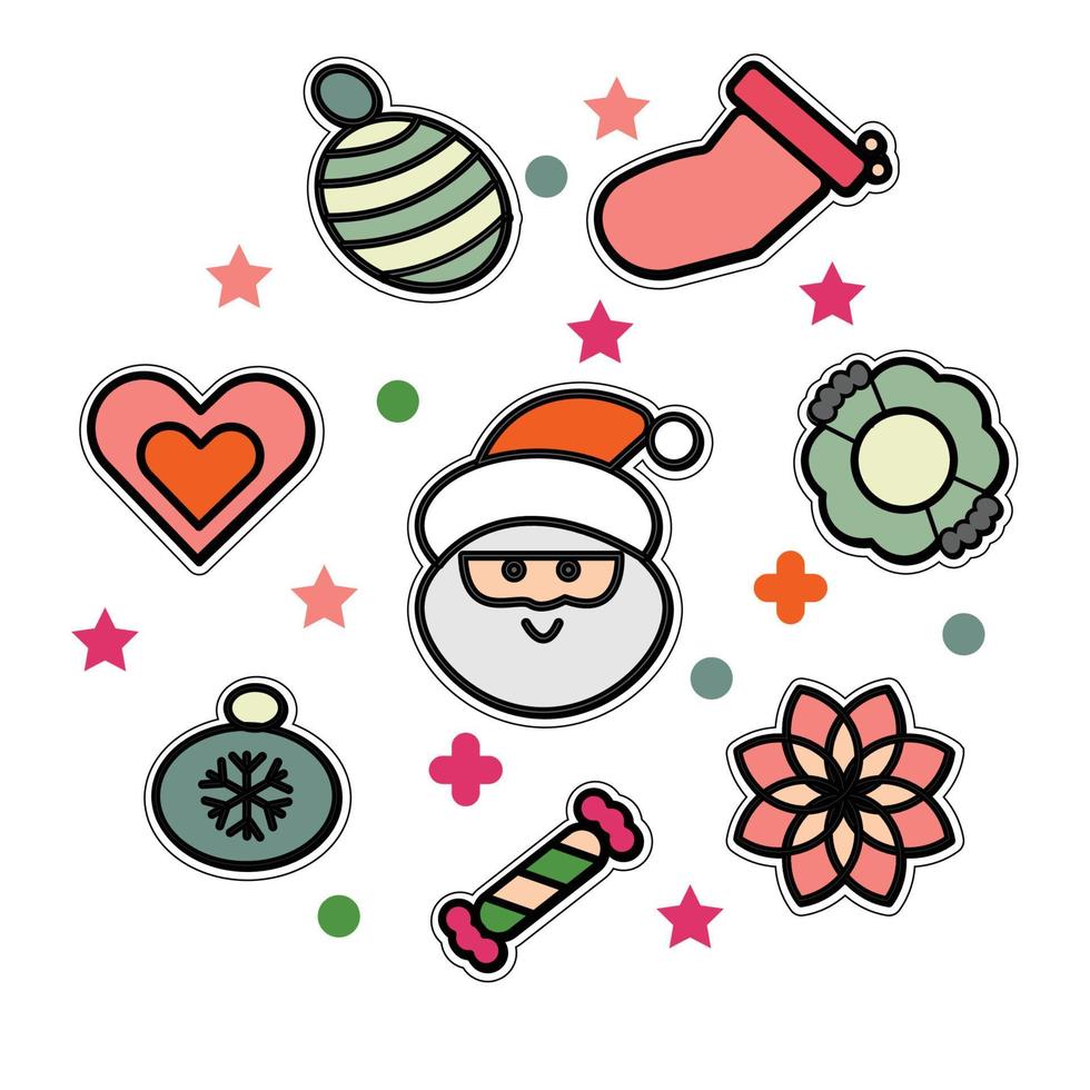 gráfico de ilustração vetorial de decoração de natal bom para stiker de natal vetor